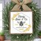 10" Honey Bees and Co Sign with Jute String, Square, For Wall / Door Hangers, Wreath Accents, Crafts, and Decorations - Spring, Summer